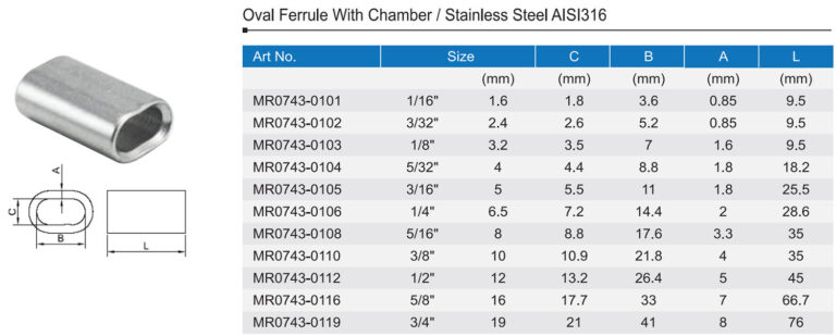 Oval Ferrule With Chamber - Professional supplier of stainless steel ...